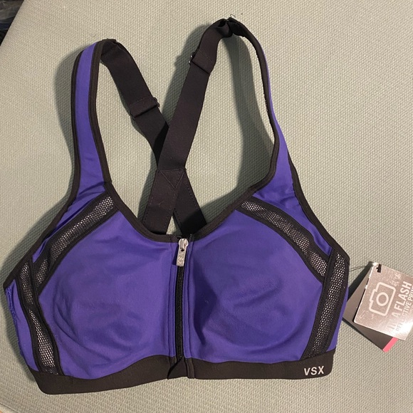 NWT VSX Victoria’s Secret Sports Bra 34B In a Flash Reflective Print - Picture 6 of 7